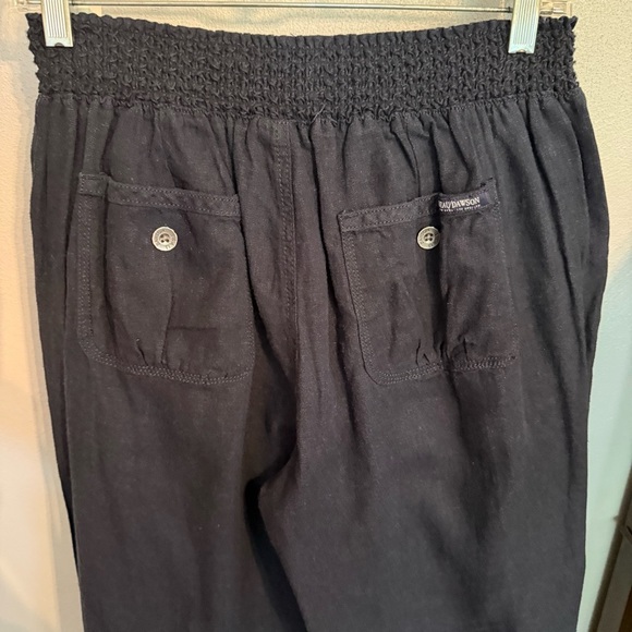 NWT Beau Dawson Women’s Navy Wide Leg Linen Pants Size L - Picture 4 of 10